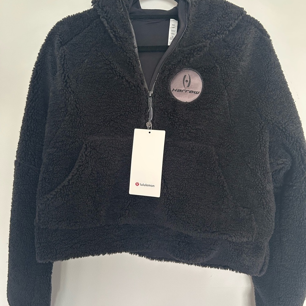 Lululemon brand Oversized 1/2 Zip Fleece Hoodie Black